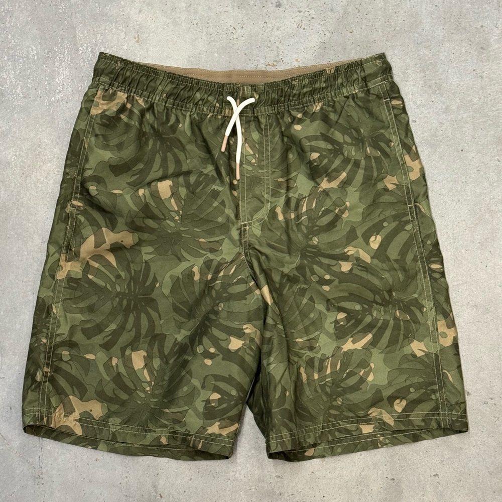 Cat & Jack Boys Swim Trunks | Size XL | Green Camo Leaf Print